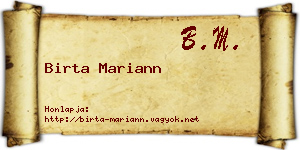 Birta Mariann névjegykártya